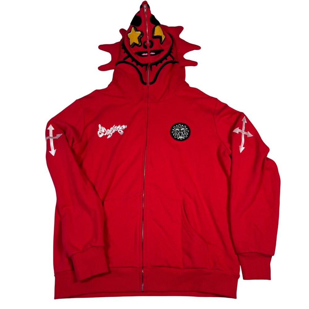 The Glorious Glo Gang‎ Glo Man Red Full Zip Hoodie XXL Official Merch Streetwear